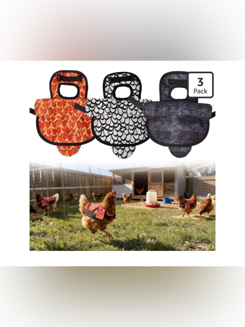 3 pcs Chicken Saddle for Hens
